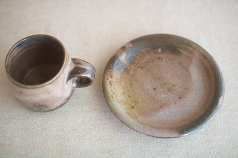 Gunji Pottery Cup & Saucer [C]