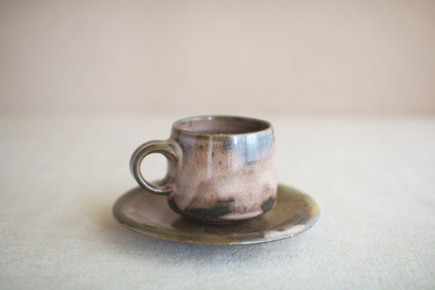 Gunji Pottery Cup & Saucer [C]