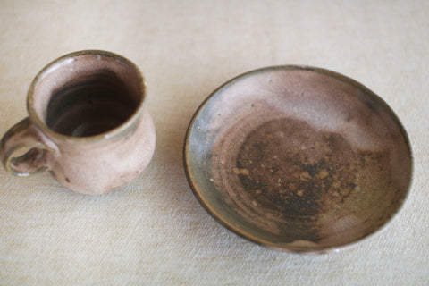 Gunji Pottery Cup & Saucer [B]