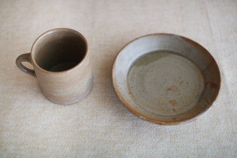 Gunji Pottery Cup & Saucer [A]
