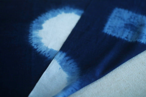 Aizome Hand-Dyed Tenugui {Circles & Squares}