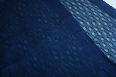 Silk–Cotton Scarf with Naturally Fermented Indigo Dye