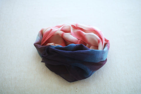 Aizome & Madder Naturally Dyed Cotton Gauze Scarf {Kaleidoscope}