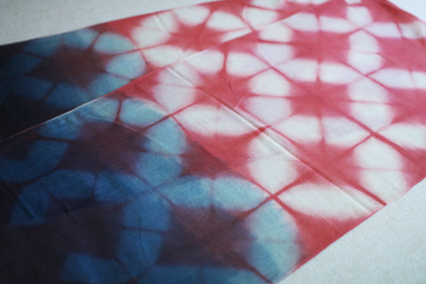 Aizome & Madder Naturally Dyed Cotton Gauze Scarf {Kaleidoscope}