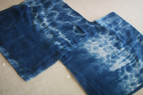Aizome Natural Indigo Dyed Cotton Gauze Scarf {Wave}