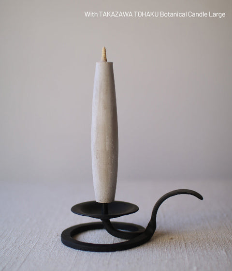 Hand-forged Iron Candle Holder with Round Handle (For candle size #7-10)