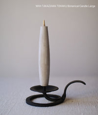 Hand-forged Iron Candle Holder with Round Handle (For candle size #7-10)