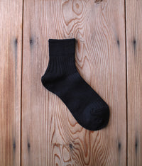 Linen Fine Knit Rib Short Socks