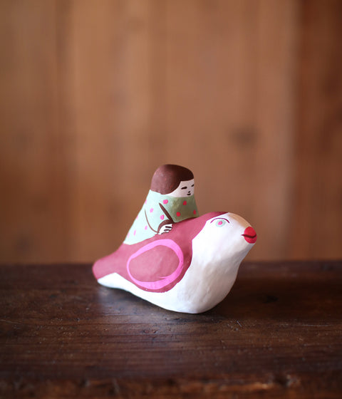 Hariko Paper Figurine {Bird & Girl New}