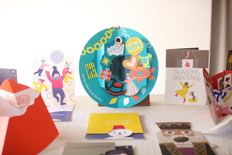 Holiday Pop-up Card {Moon Wreath}