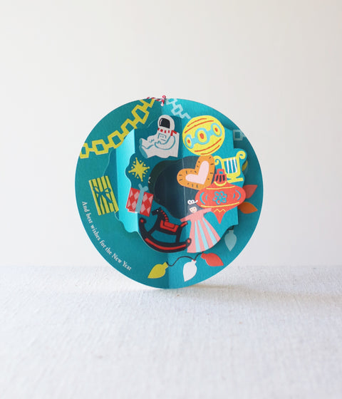Holiday Pop-up Card {Moon Wreath}