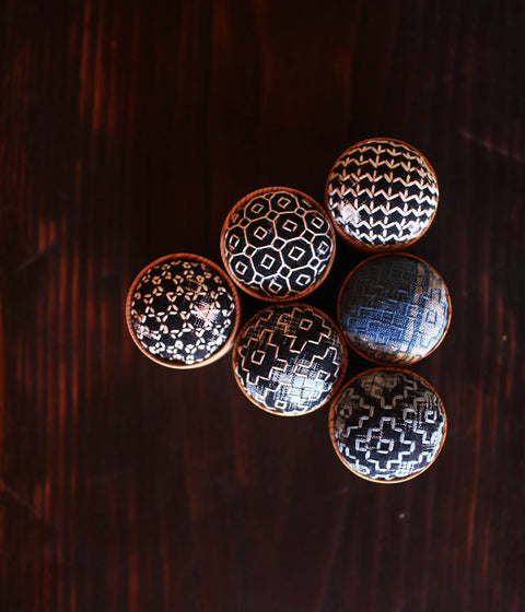 Japanese Cedar Cup Sashiko Pincushion
