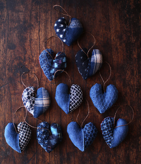 Sashiko Heart Ornament Card (30% Off)