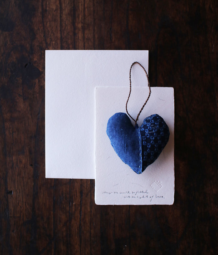 Sashiko Heart Ornament Card (30% Off)