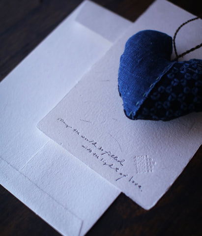 Sashiko Heart Ornament Card (30% Off)