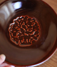 Gunji Pottery Medium Plate {Flowers & Deer}