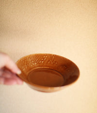 Gunji Pottery Geometric Pattern Small Bowl {Light Brown}