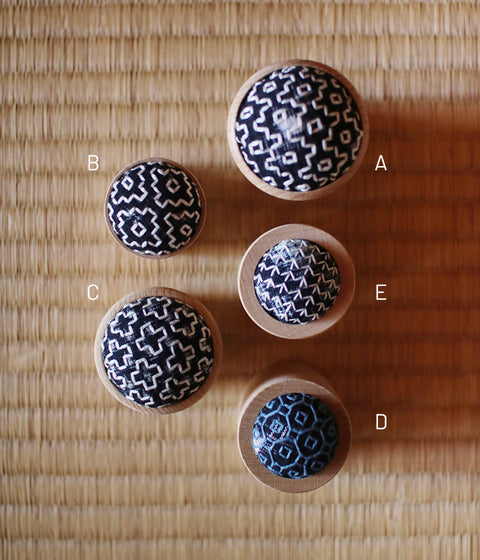Sashiko Pincushion (Straight wood cups)