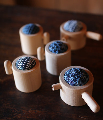 Sashiko Pincushion (Teapots & Cups)