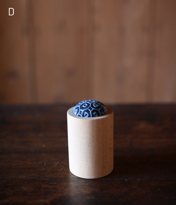 Sashiko Pincushion (Straight wood cups)