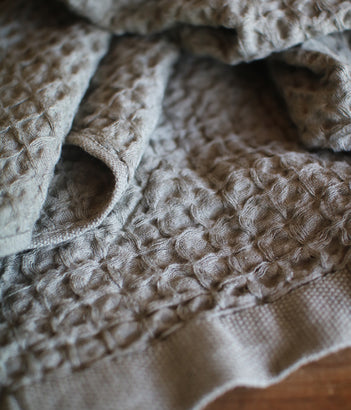 Heather Waffle Cotton Linen Towels {Khaki}