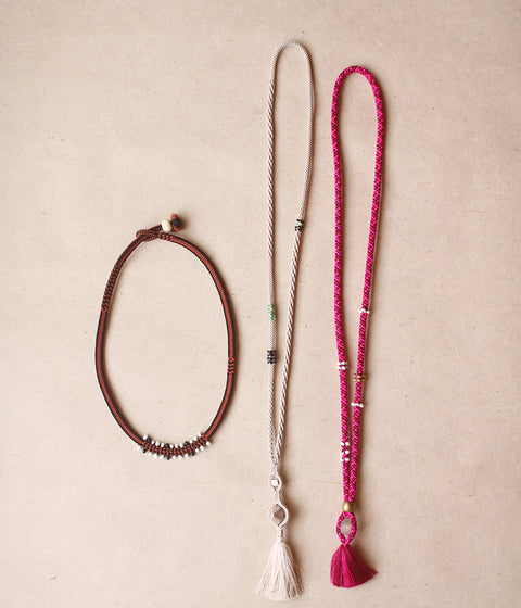 Kumihimo Silk Braided Necklace [B] - sold out