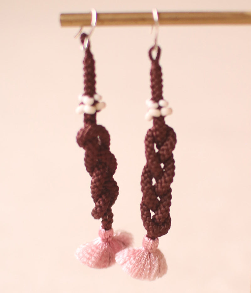 Kumihimo Silk Braided Earrings [B]
