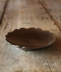 Black Glaze Flower-Shaped Plate