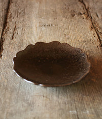 Black Glaze Flower-Shaped Plate