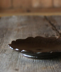 Black Glaze Flower-Shaped Plate