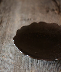 Black Glaze Flower-Shaped Plate