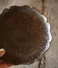 Black Glaze Flower-Shaped Plate