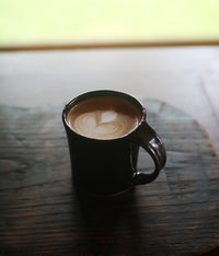 Black Glaze Pottery Mug (dark brown)