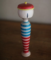 Stripe Kokeshi Doll with Beret Hat