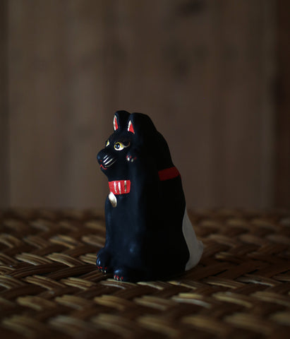 Yabase Clay Doll {Manekineko Cat Black}