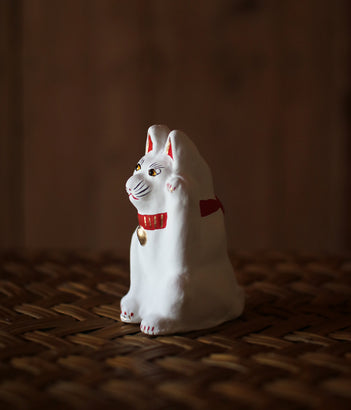 Yabase Clay Doll {Manekineko Cat White}