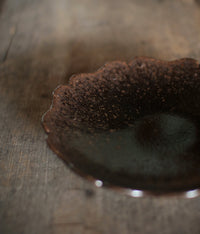 Black Glaze Flower-Shaped Plate