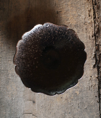 Black Glaze Flower-Shaped Plate