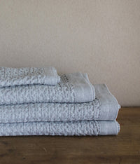 Heather Waffle Cotton Linen Towels {Ice Grey}