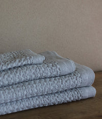 Heather Waffle Cotton Linen Towels {Ice Grey}