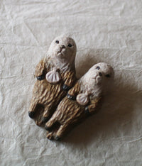 Hand-Carved Sea Otter Brooch