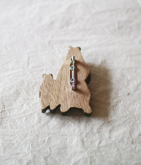 Hand-Carved Bear Brooch