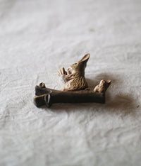 Hand-Carved Rabbit Brooch