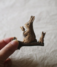 Hand-Carved Rabbit Brooch