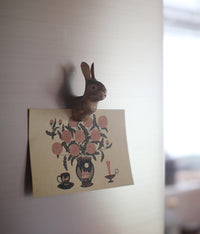 Hand-Carved Rabbit Magnet