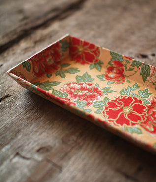 HAIBARA Chiyogami Paper Tray {Peony} (backorder)