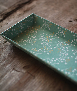 Chiyogami Paper Tray {Futaba-Aoi} (backorder)