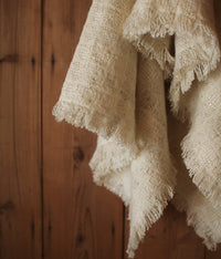 kijinokanosei wool throw {jyugoya / white)