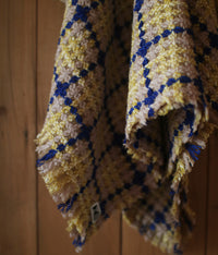 kijinokanosei wool throw {sankanshion / yellow x blue}