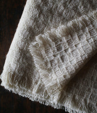 kijinokanosei wool throw {jyugoya / white)